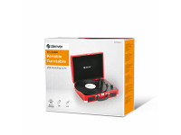 Denver Gira-Discos 33/45/78RPM Vintage 2x10W Vermelho Denver Gira-Discos 33/45/78RPM Vintage 2x10W Vermelho